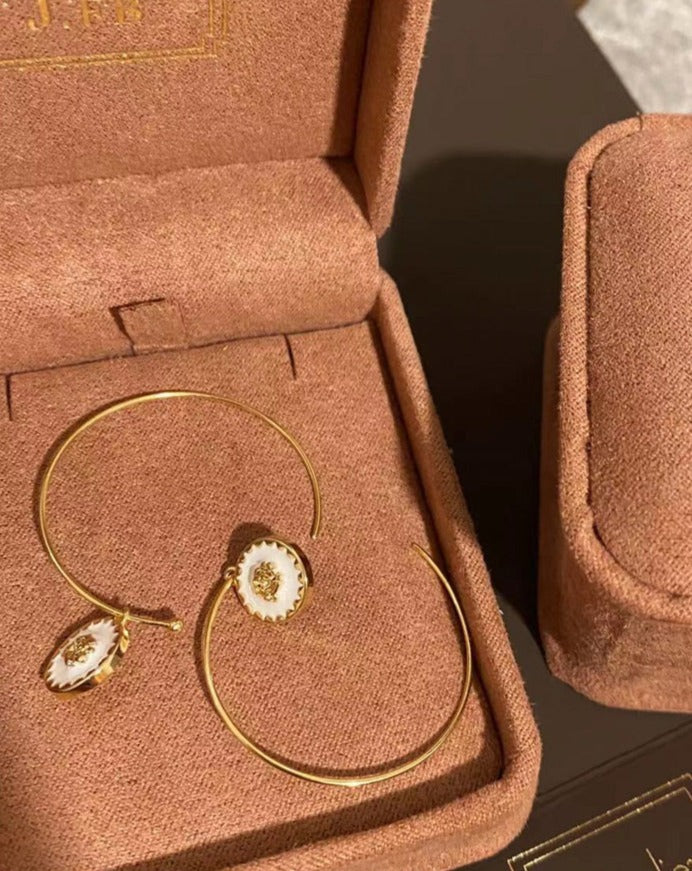 Boucles d'oreilles Femme fantaisie qualité Atelier JFB Rose en émail