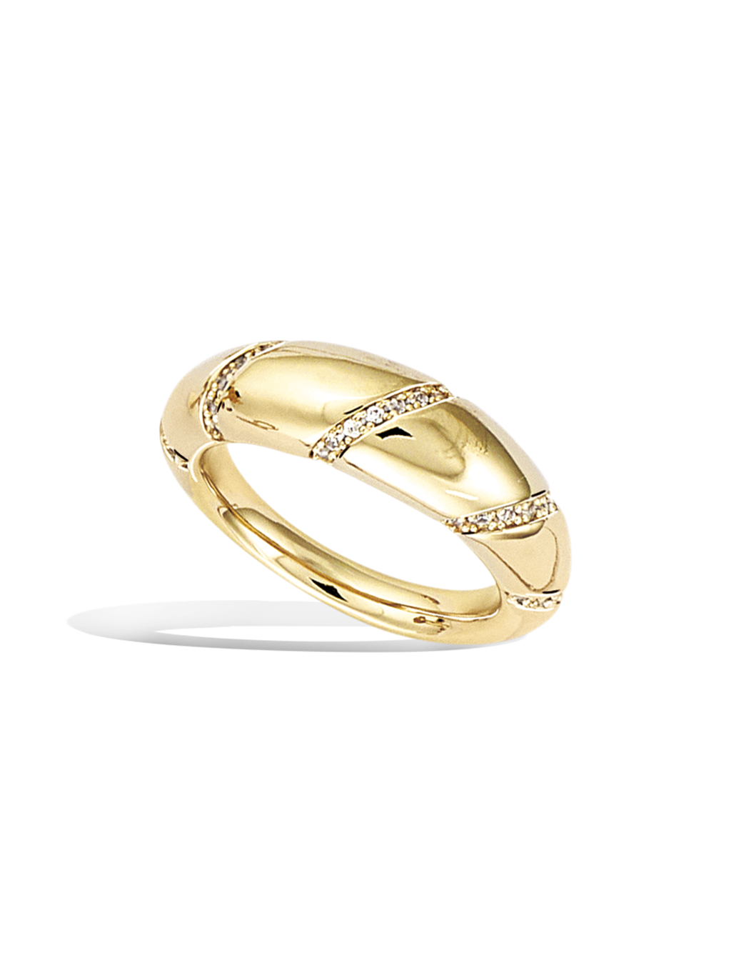 Bague CERCLE CROISSANT PL-OR 750 3MIC