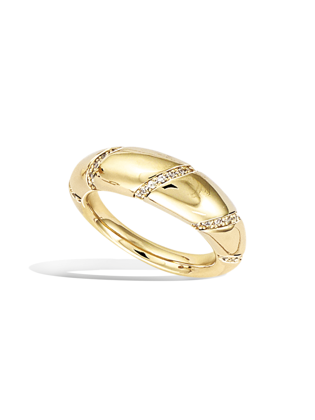 Bague CERCLE CROISSANT PL-OR 750 3MIC