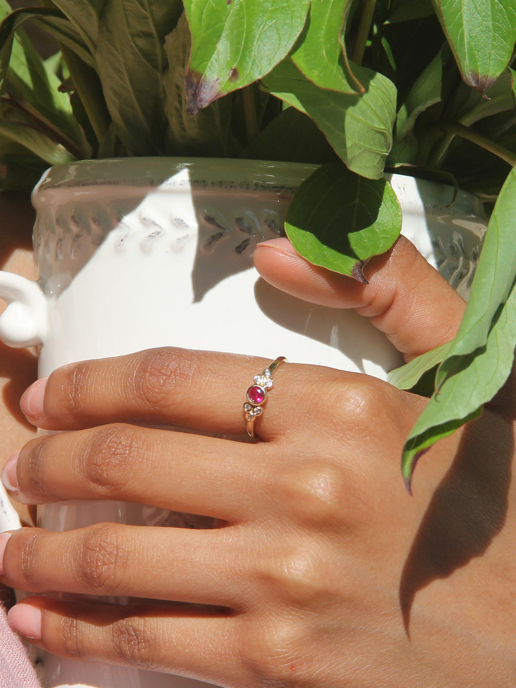 Bague Rouge Petit Pois PL-OR 750 3MIC