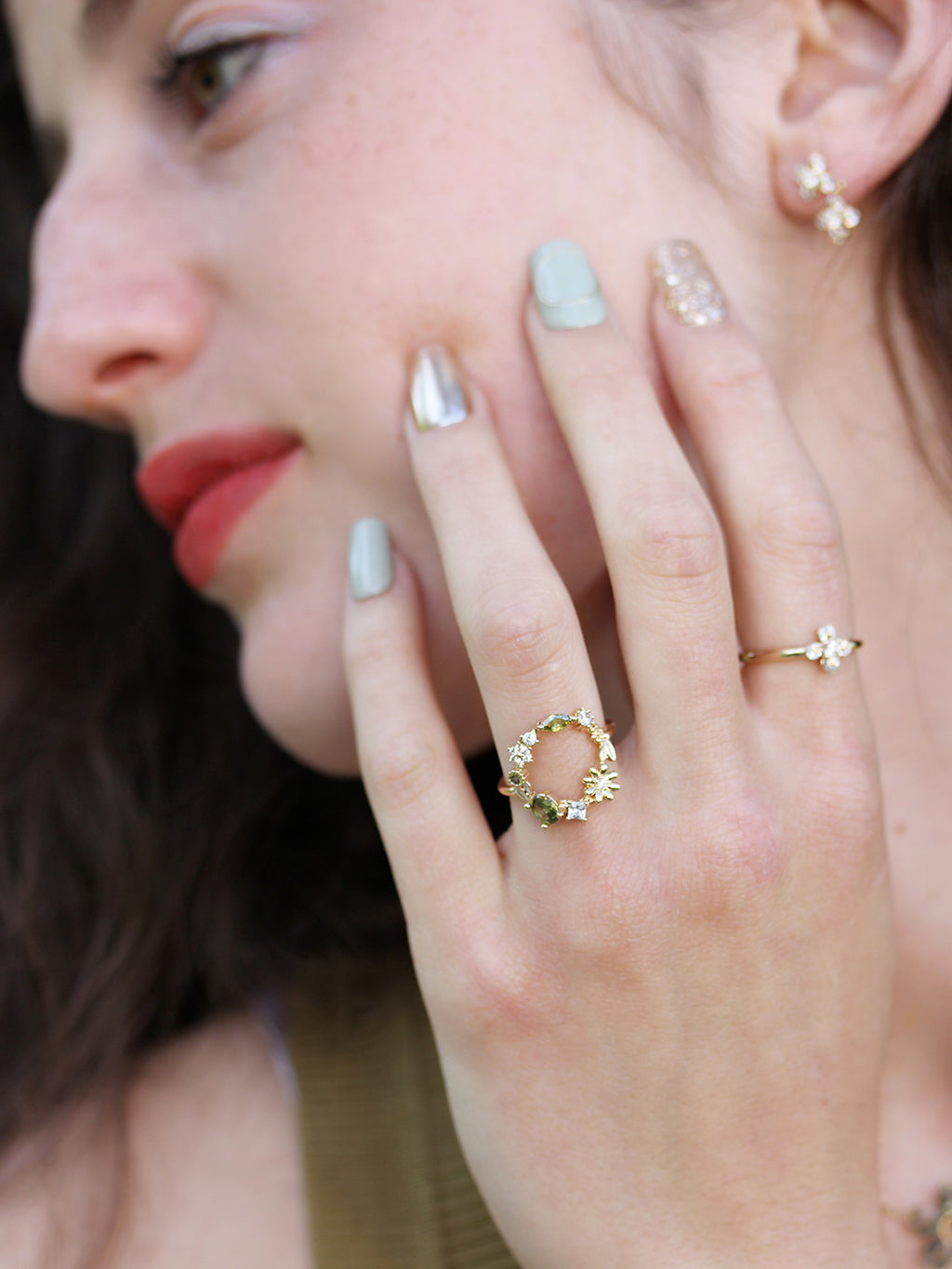 Bague  Jardin Fleuri Peridot PL-OR 750 3MIC