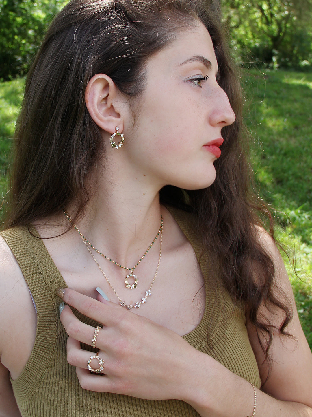 Bague  Jardin Fleuri Peridot PL-OR 750 3MIC