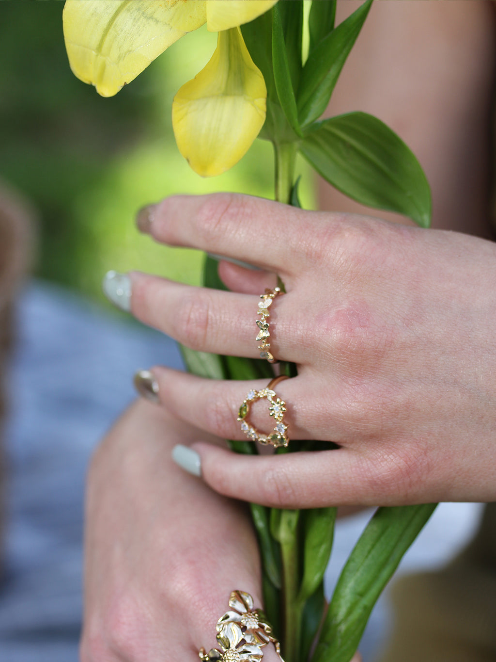 Bague  Jardin Fleuri Peridot PL-OR 750 3MIC
