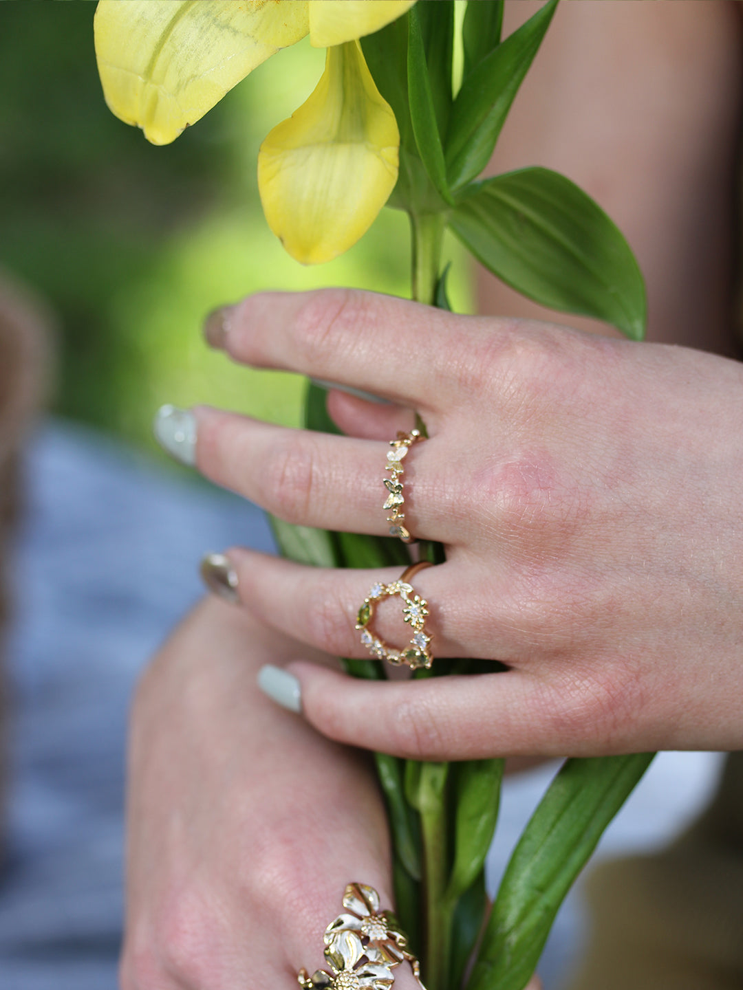 Bague  Jardin Fleuri Peridot PL-OR 750 3MIC