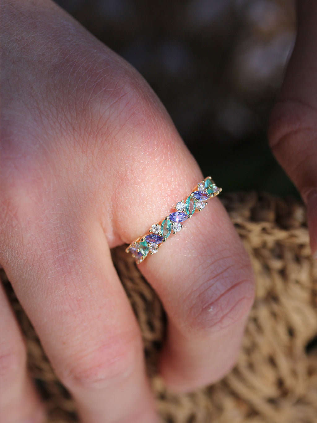 Bague OMBRE & LUMINIERE BLEU PL-OR 750 3MIC