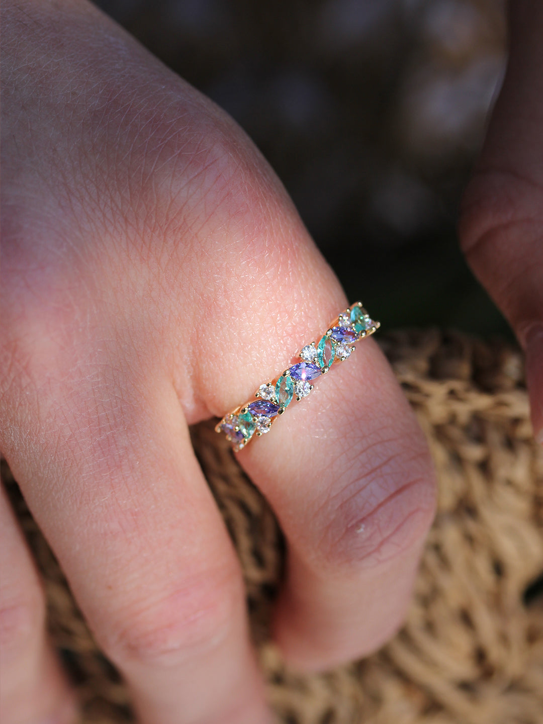 Bague OMBRE & LUMINIERE BLEU PL-OR 750 3MIC