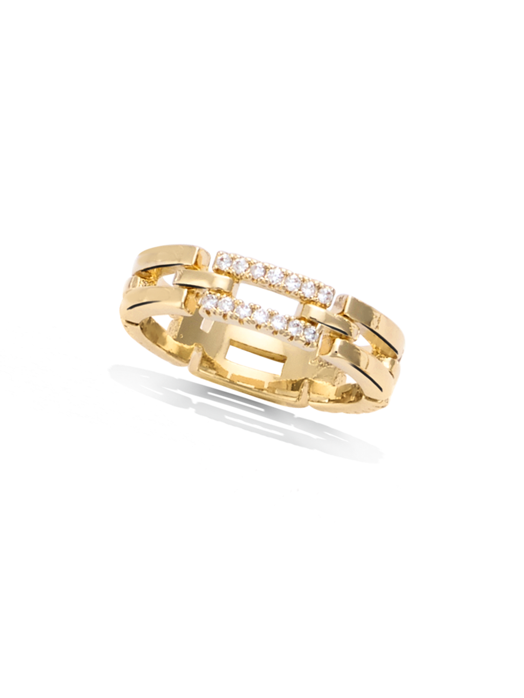 Bague CHAINE PL-OR 750 3MIC