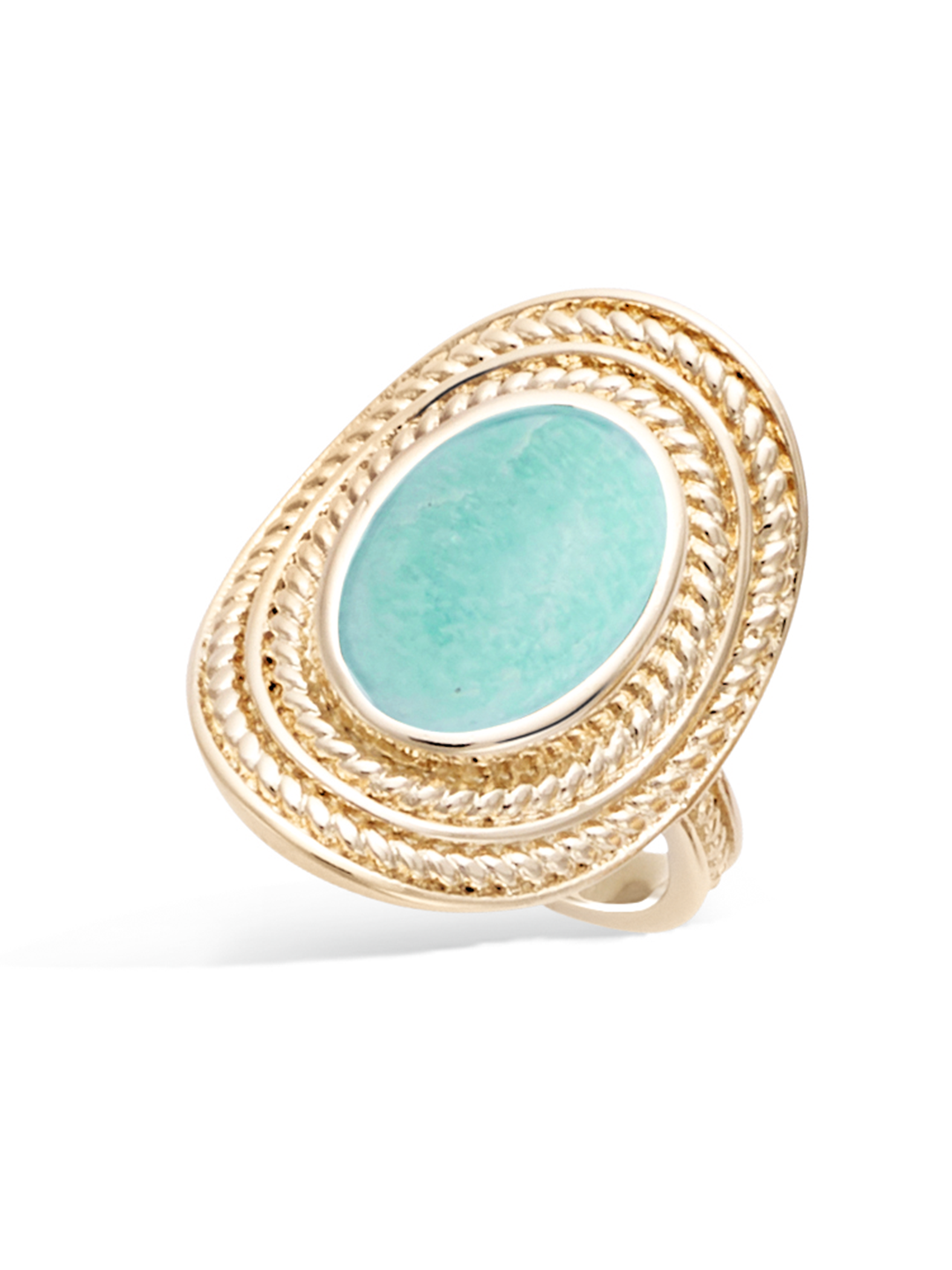 Bague AMAZONIT TRESSE PL-OR 750 3MIC