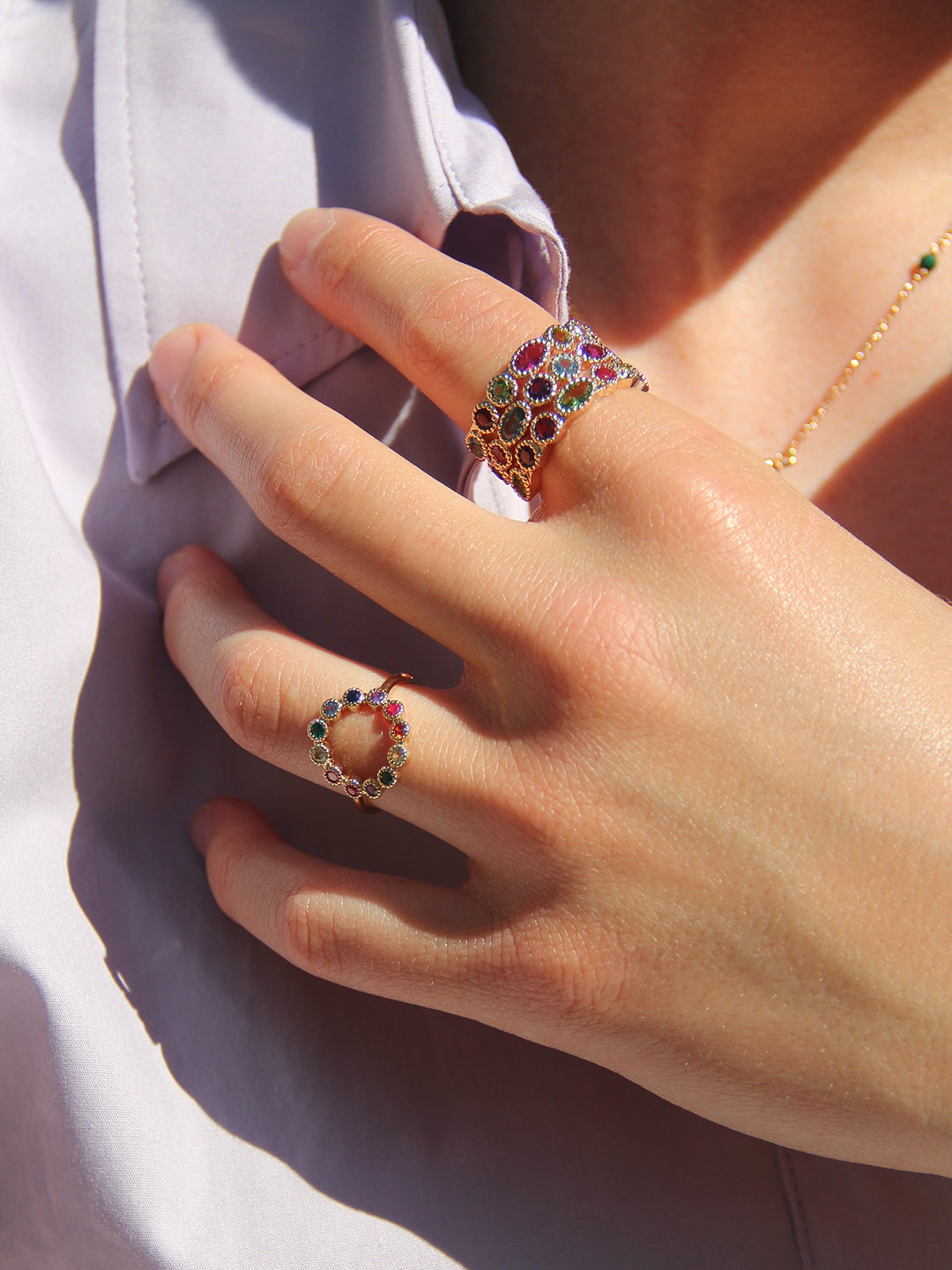 Bague RAINBOW CIRCLE PL-OR 750 3MIC