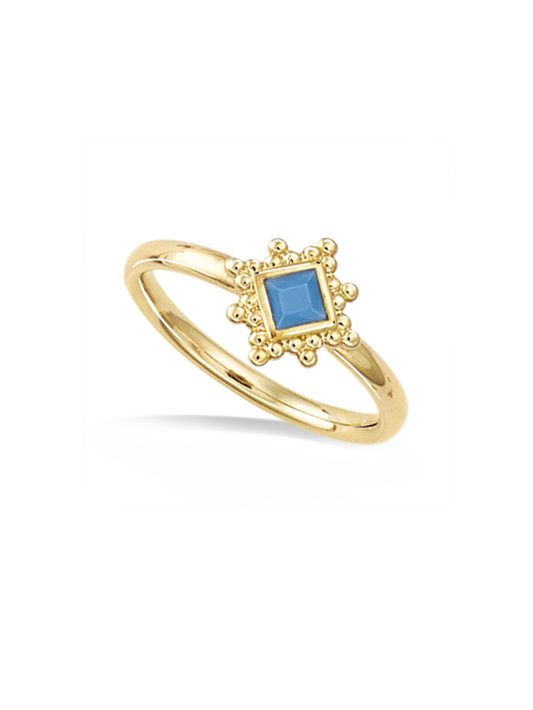 Bague BLEU DIAMOND PL-OR 750 3MIC