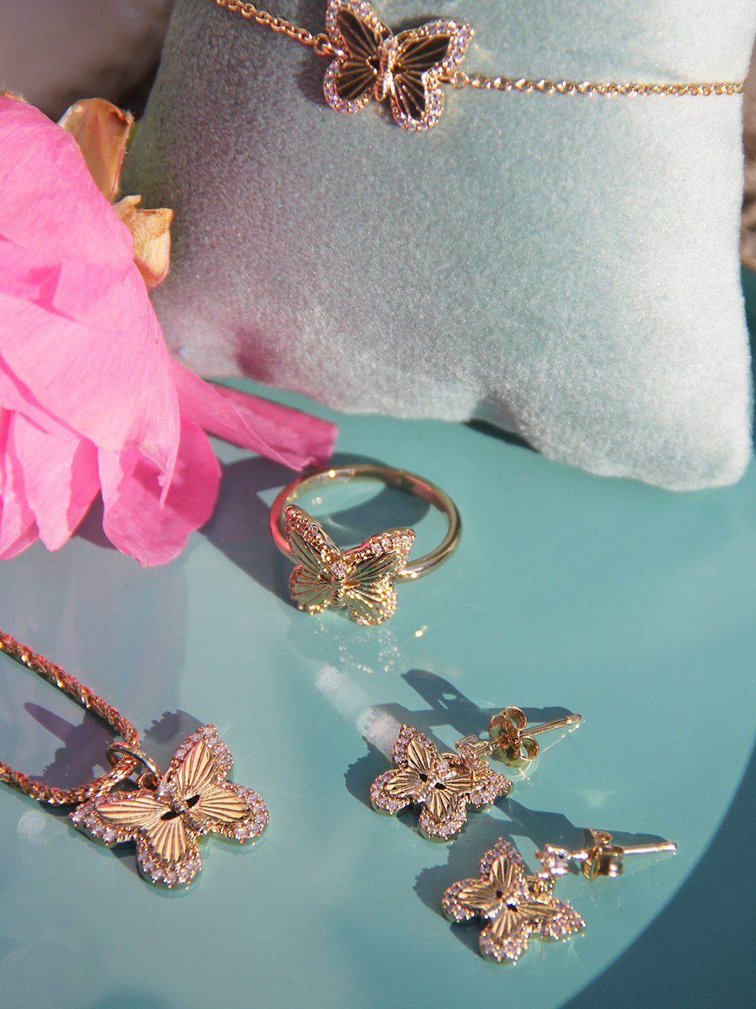 Bague FLYING BUTTERFLY PL-OR 750 3MIC