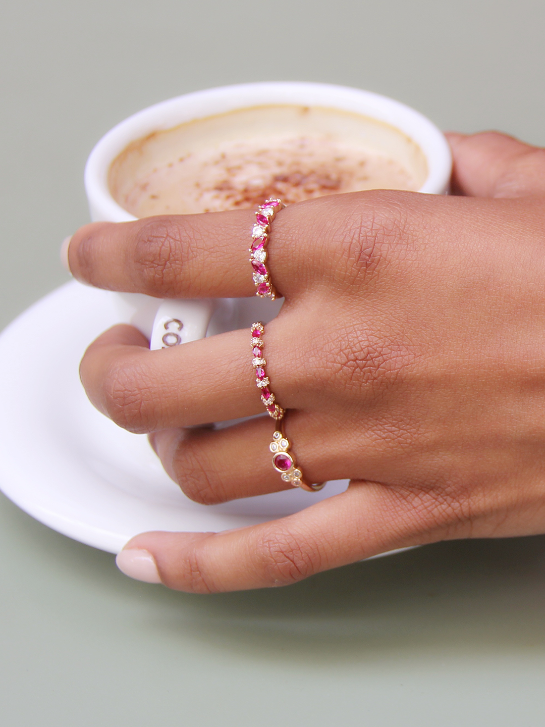 Bague RUBAN ROUGE PL-OR 750 3MIC