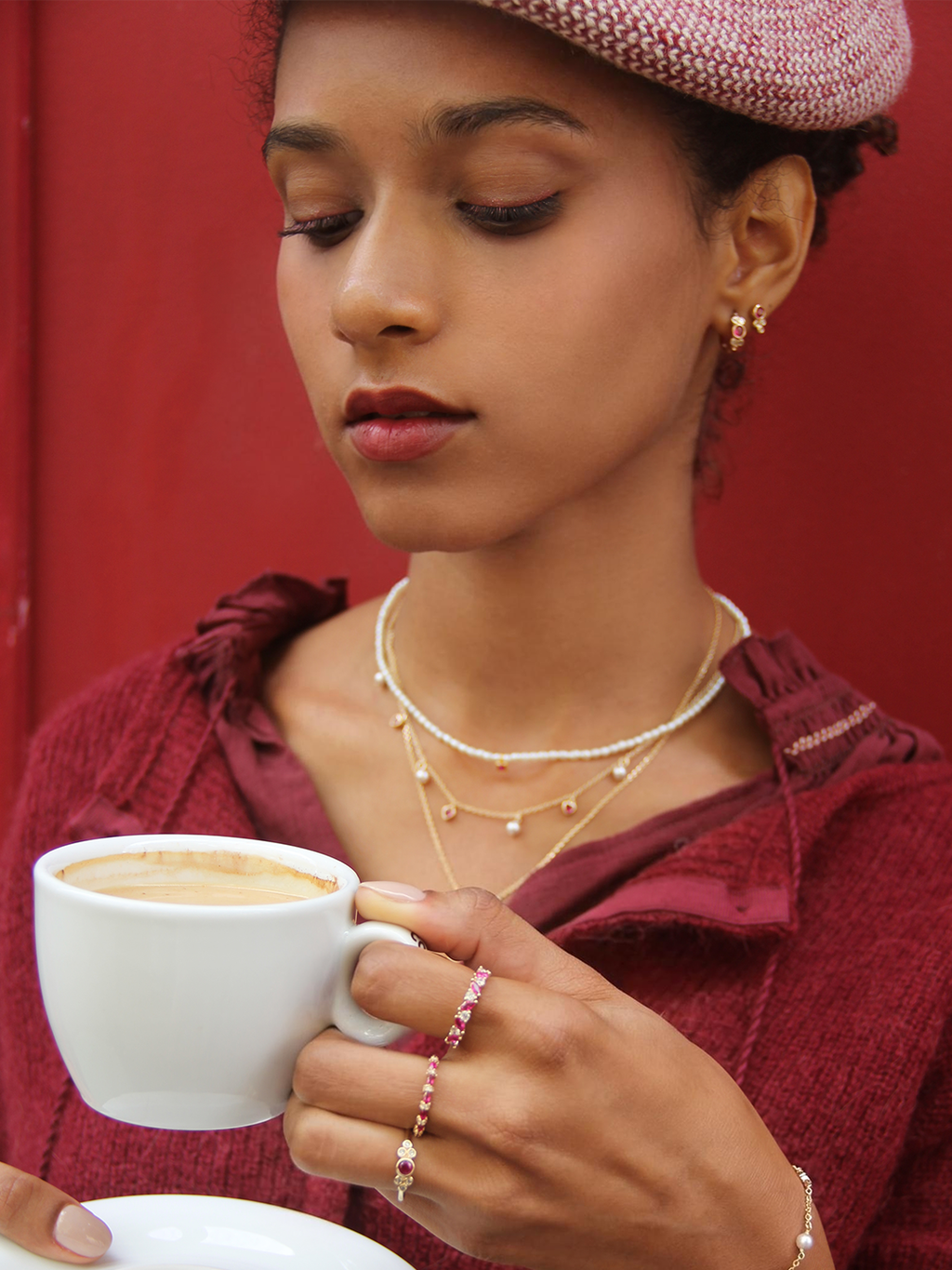 Bague RUBAN ROUGE PL-OR 750 3MIC