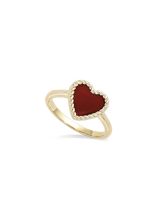 Bague AGATE HEART PL-OR 750 3MIC