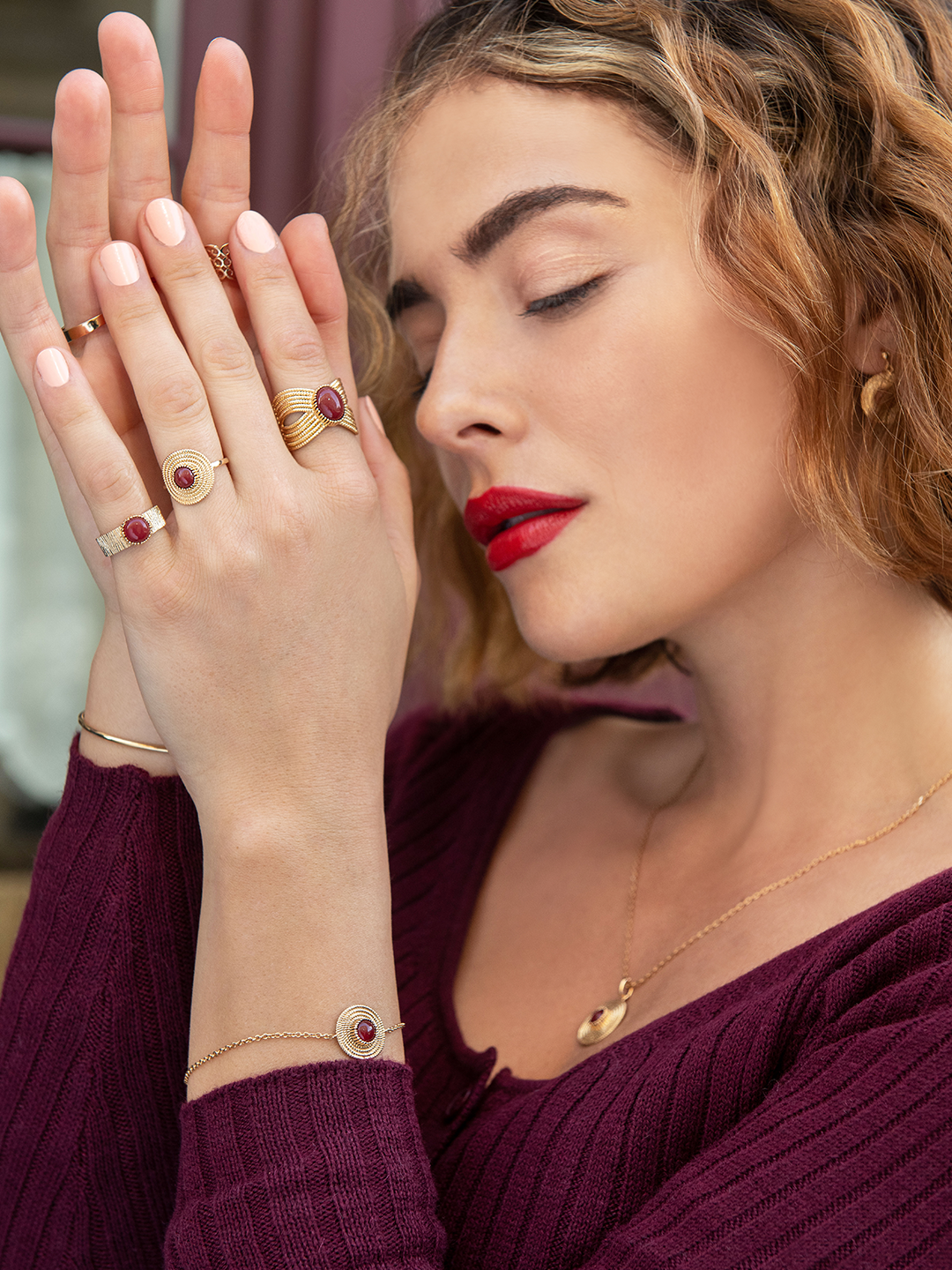 Bague ROUGE ROMAN Large PL-OR 750 3MIC