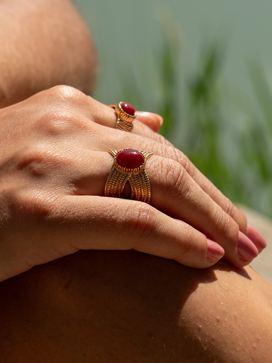 Bague ROUGE ROMAN Rayure PL-OR 750 3MIC