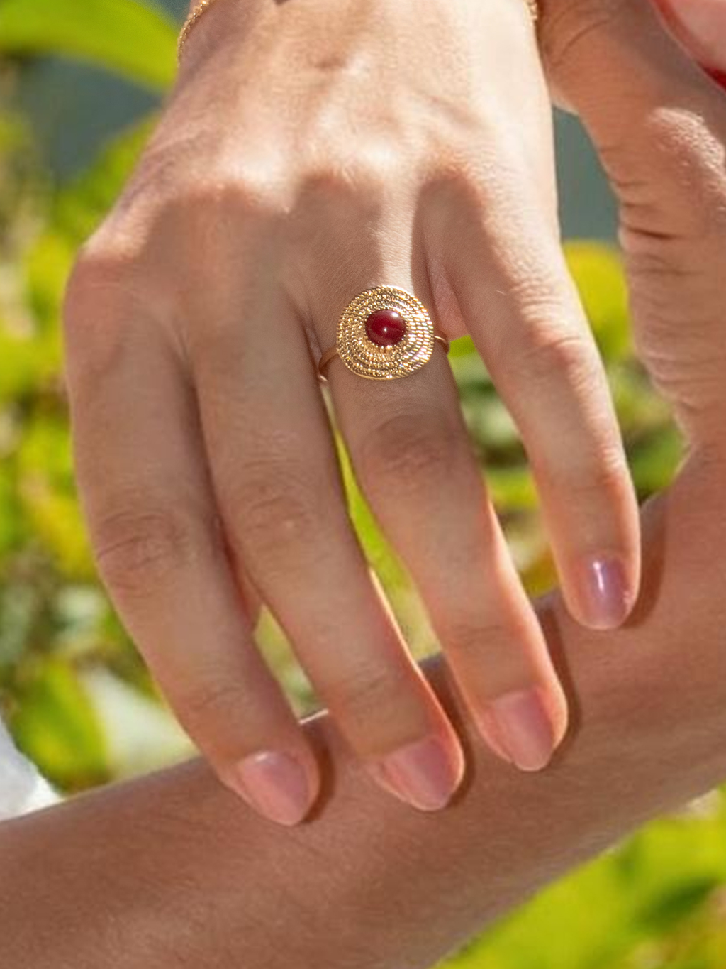 Bague Boussole Rouge PL-OR 750 3MIC