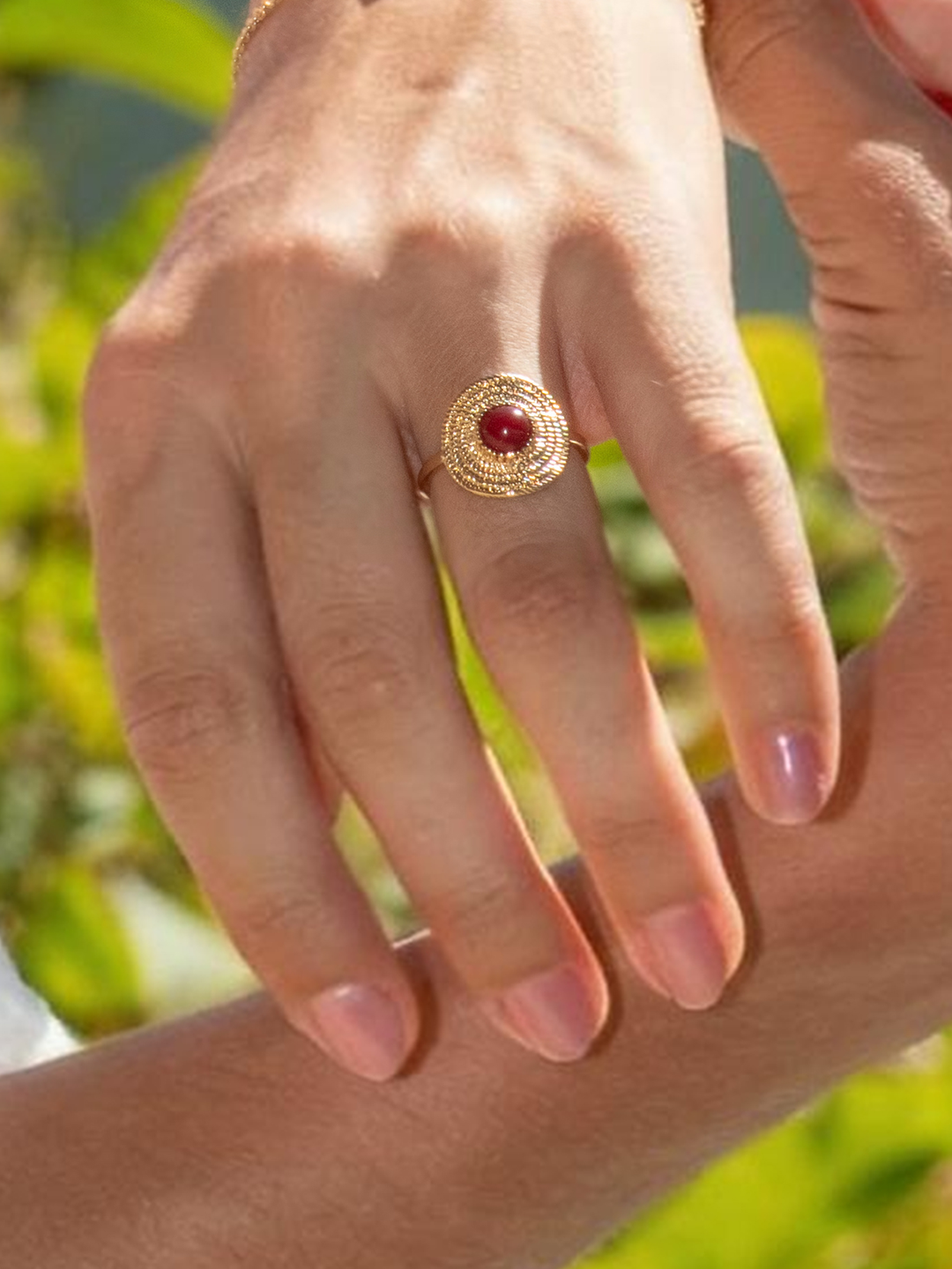Bague Boussole Rouge PL-OR 750 3MIC