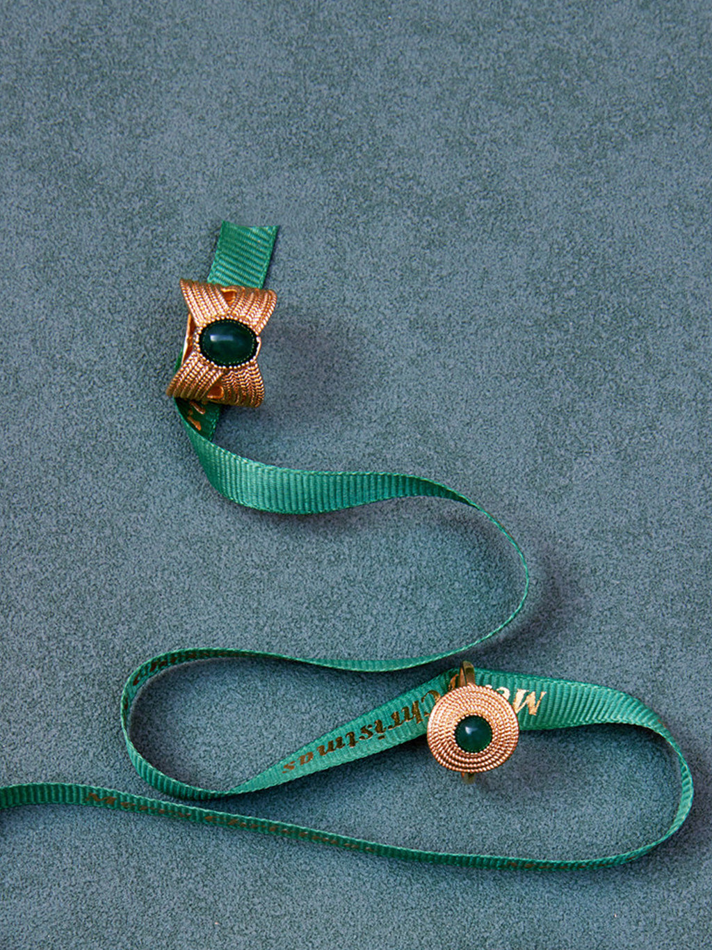 Bague JADE VERT Rayure PL-OR 750 3MIC