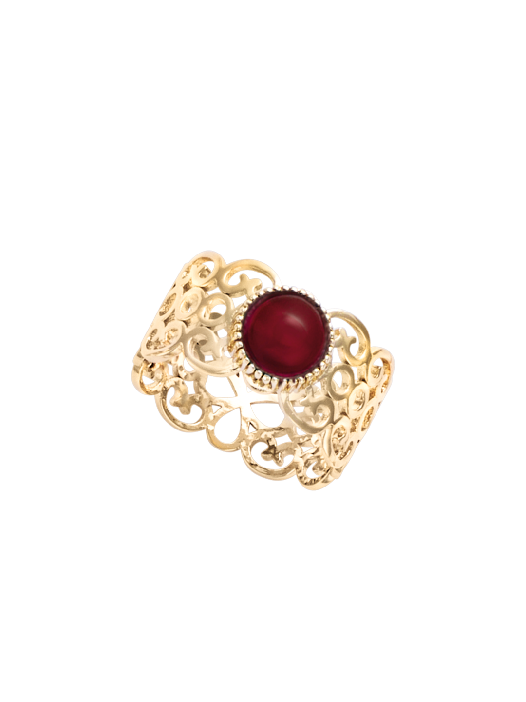 Bague ROUGE ROMAN Ciselé PL-OR 750 3MIC