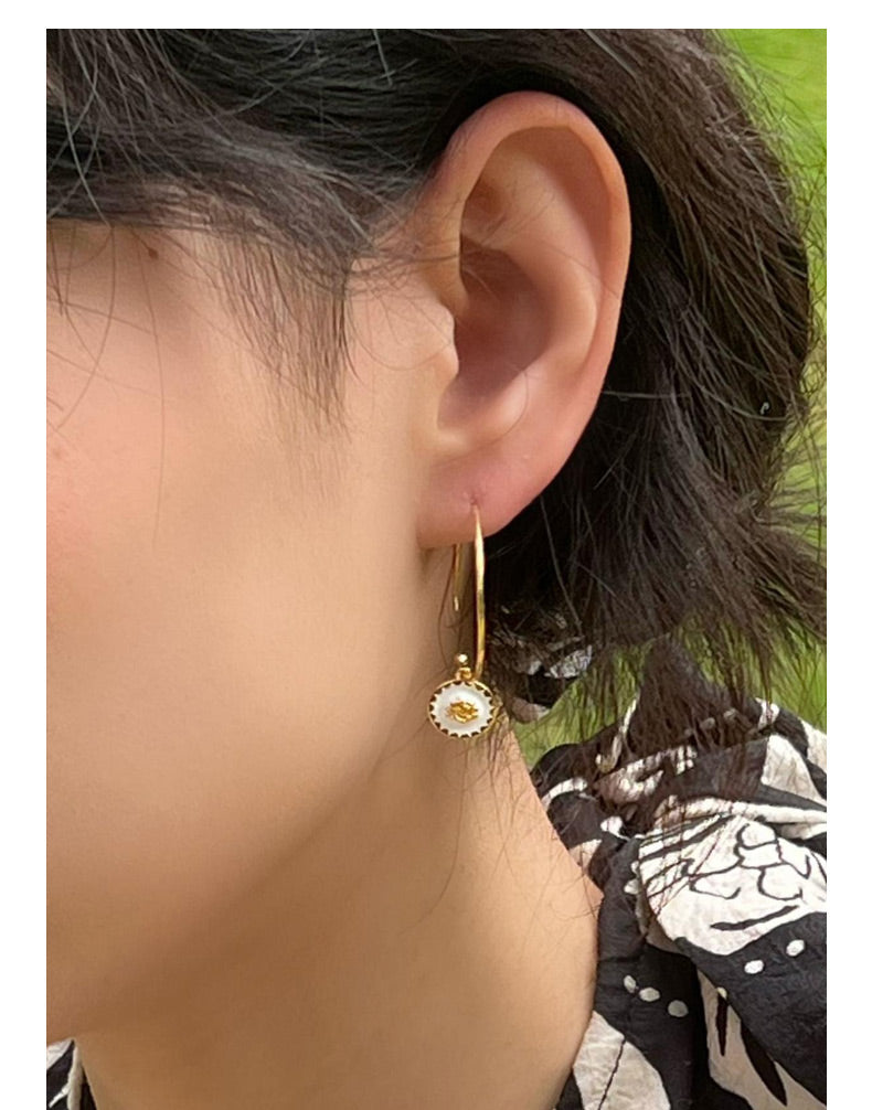 Boucles d'oreilles Femme fantaisie qualité Atelier JFB Rose en émail