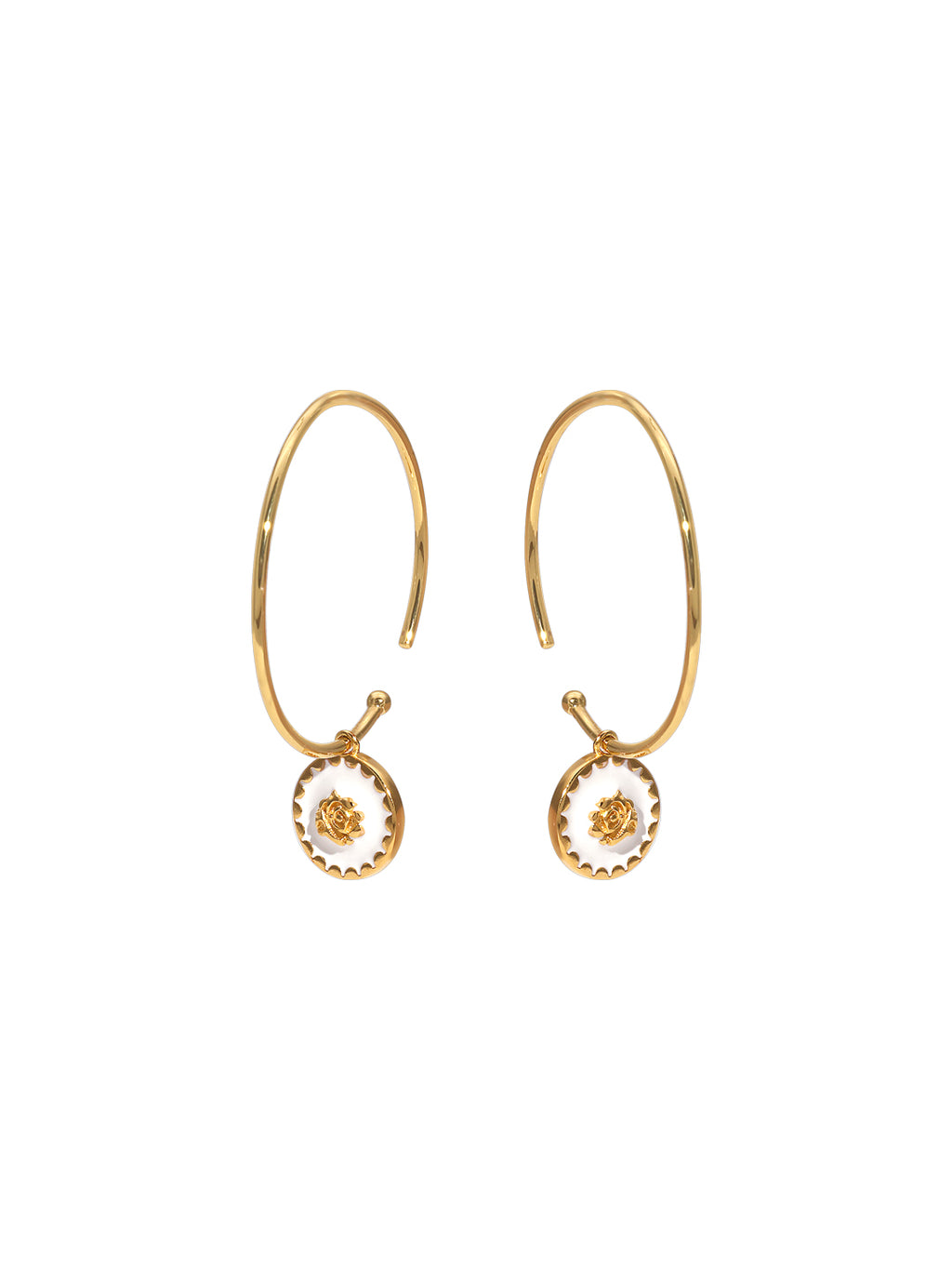 Boucles PO Rose Blanc Emaille