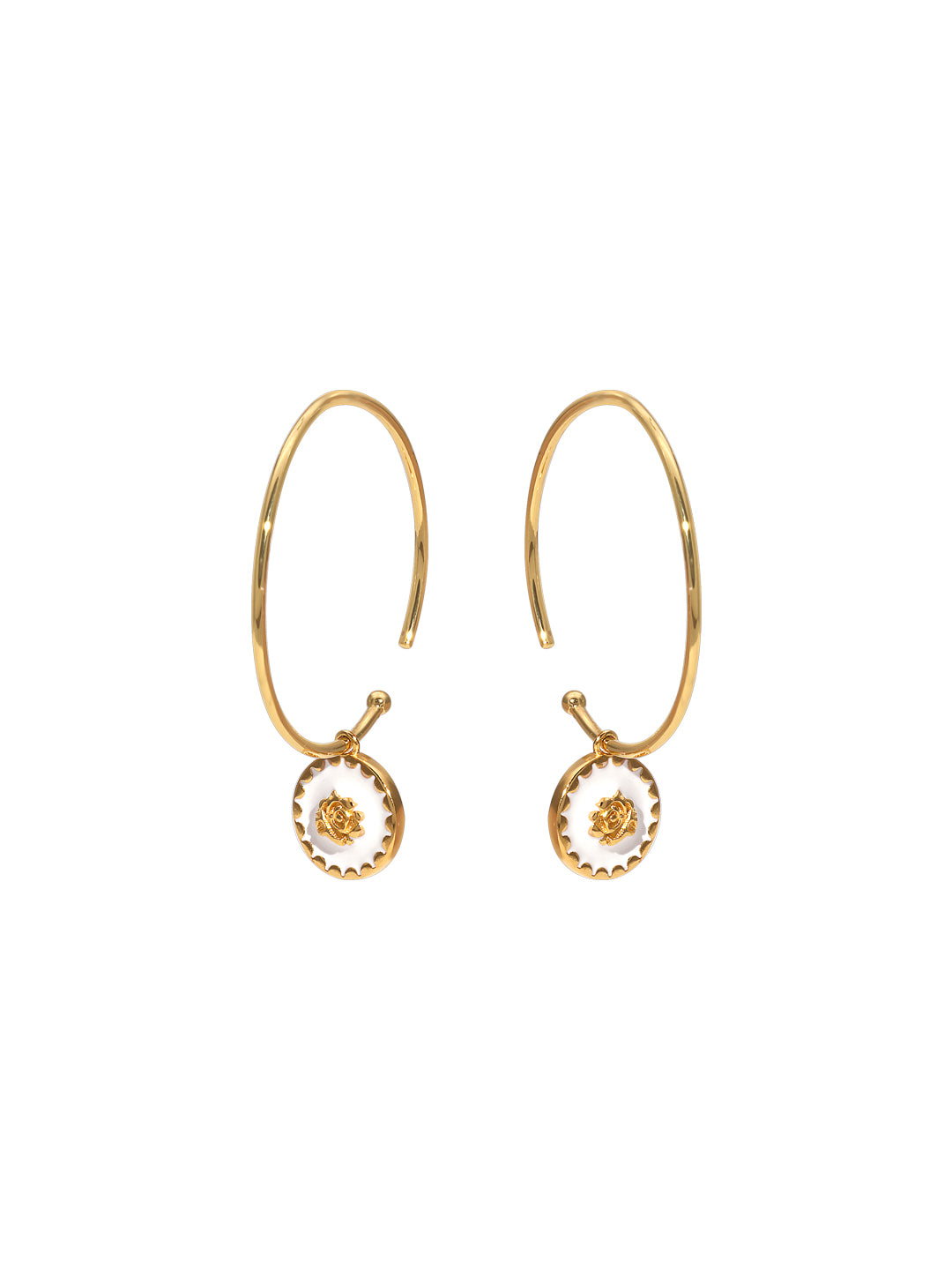 Boucles PO Rose Blanc Emaille