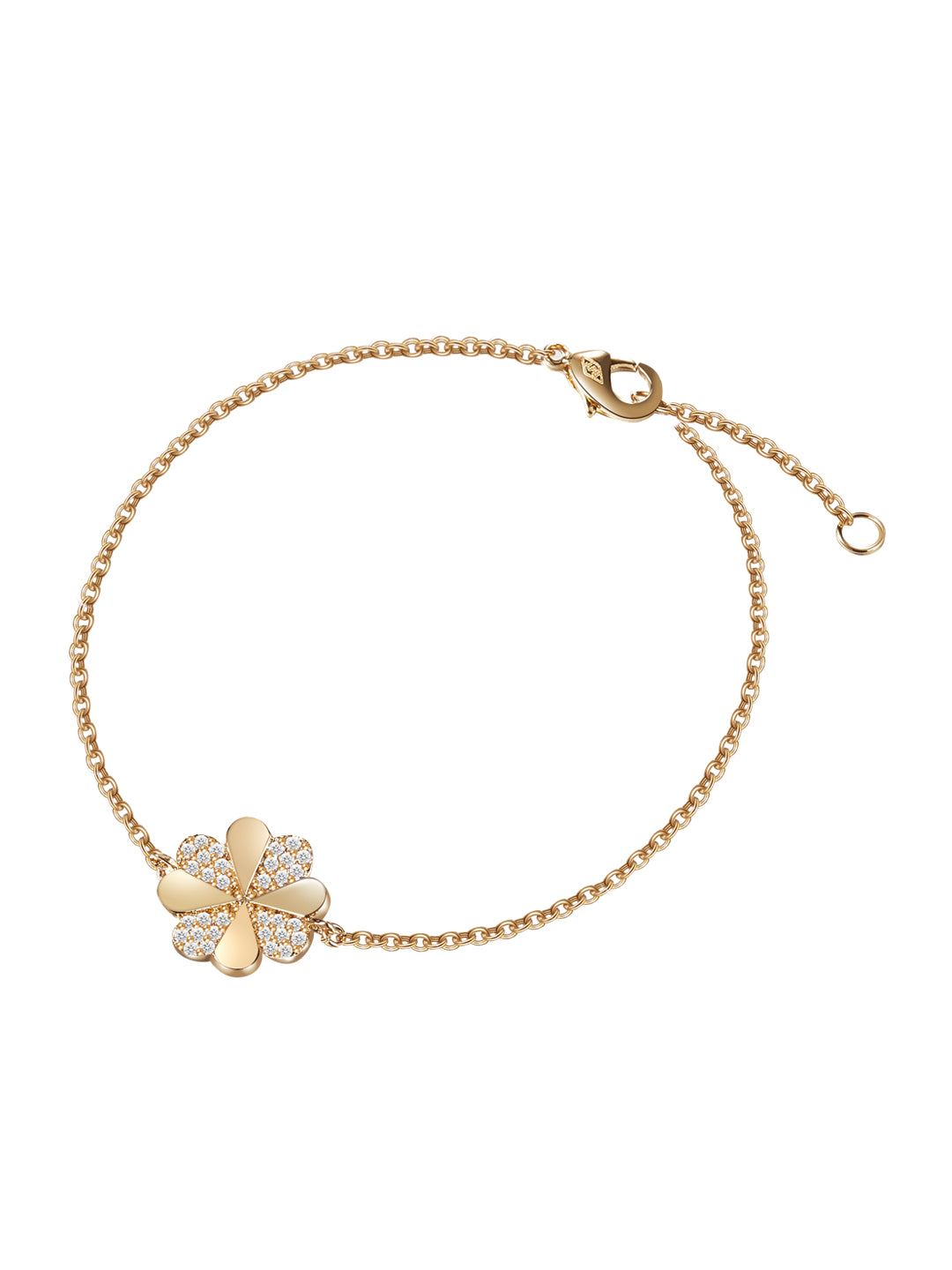 Bracelet PO Forme Trèfle oxydes blancs