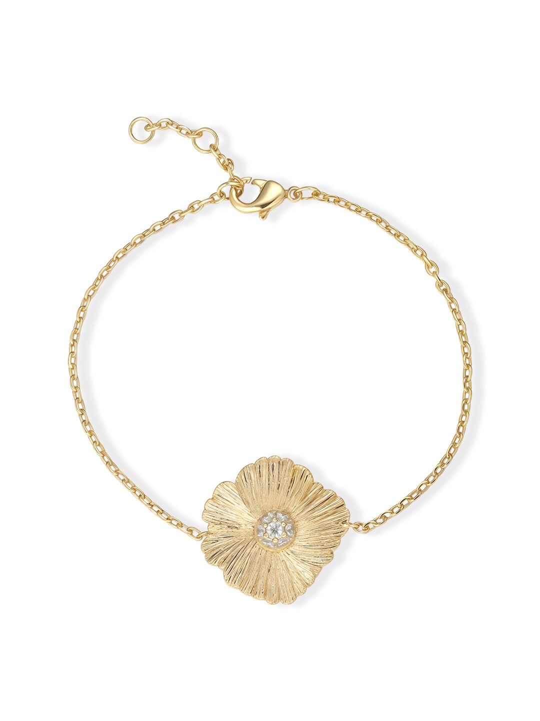 Bracelet PO Forme Camélia oxydes blancs