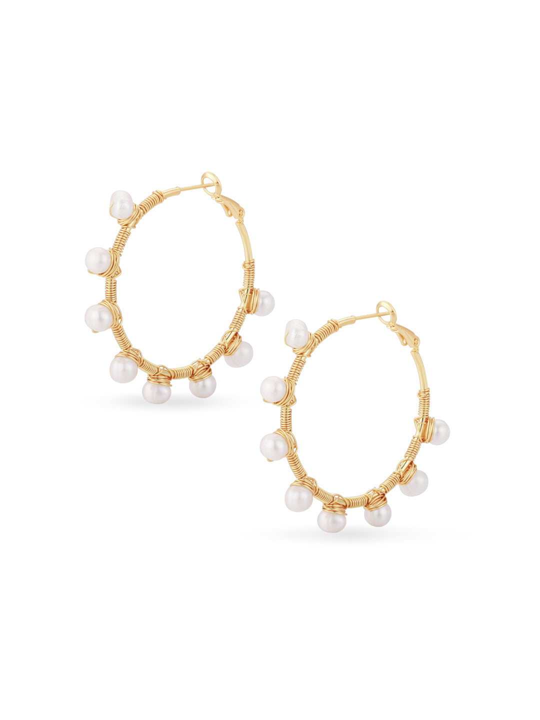 Boucles en Perles de l'Eau Doux Fait Main