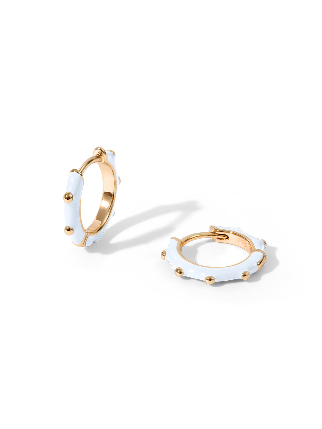 Boucles PO Emaille Blanc Deco Clou