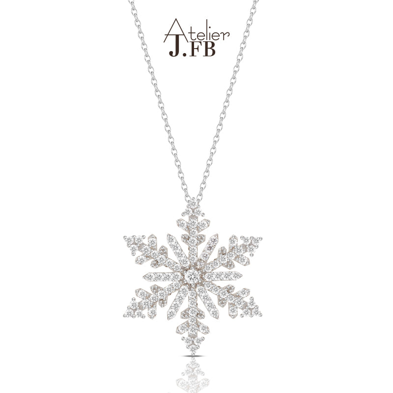 Collier Femme fantaisie qualité Atelier JFB X-Neige Snowflake