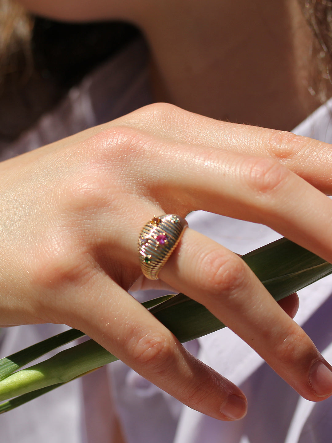 Bague JARDIN MULTI-COLOR PL-OR 750 3MIC