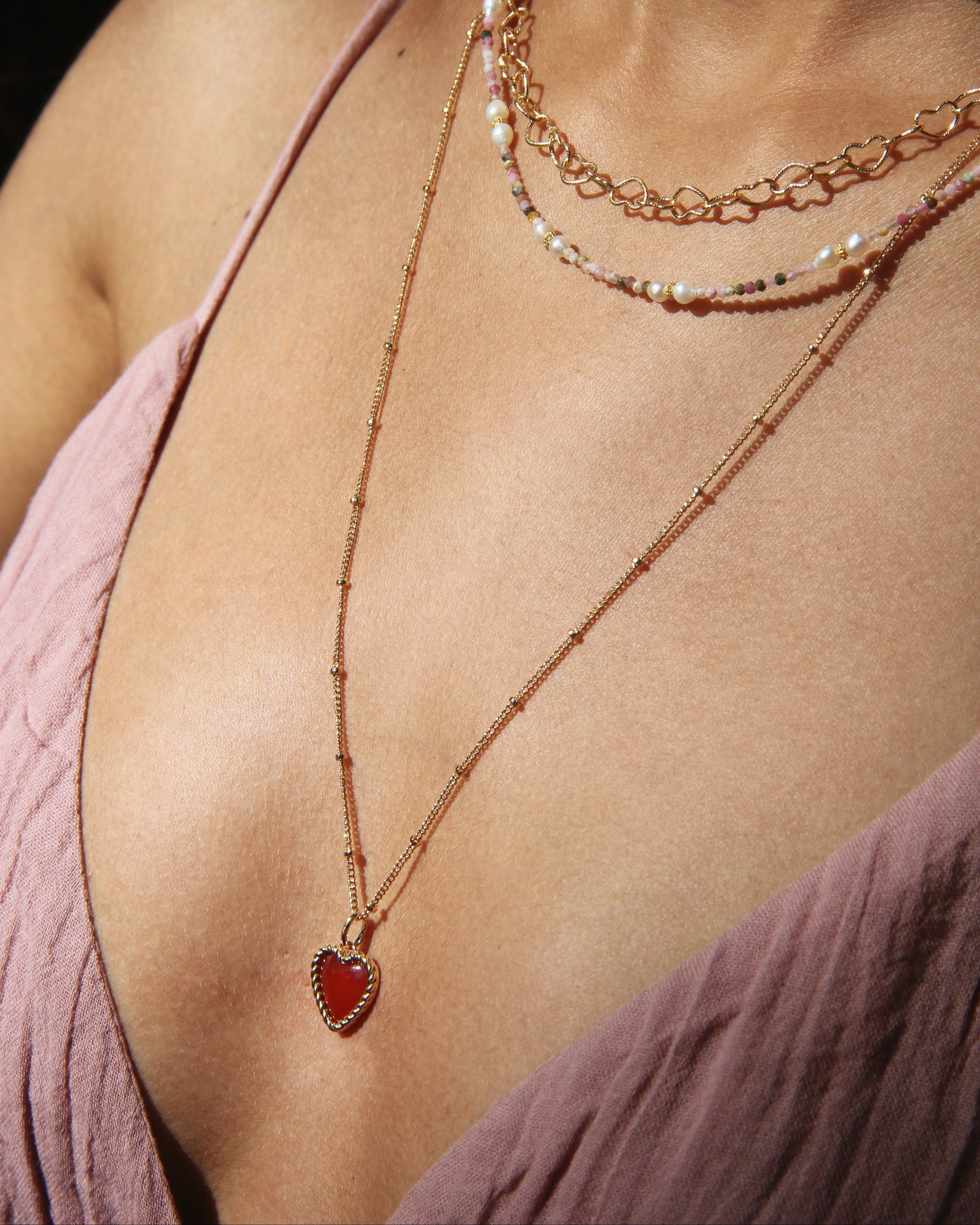 Pententif AGATE HEART PL-OR 750 3MIC