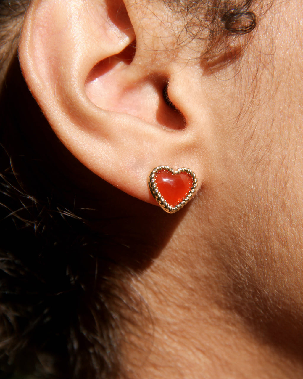 Boucles AGATE HEART PL-OR 750 3MIC