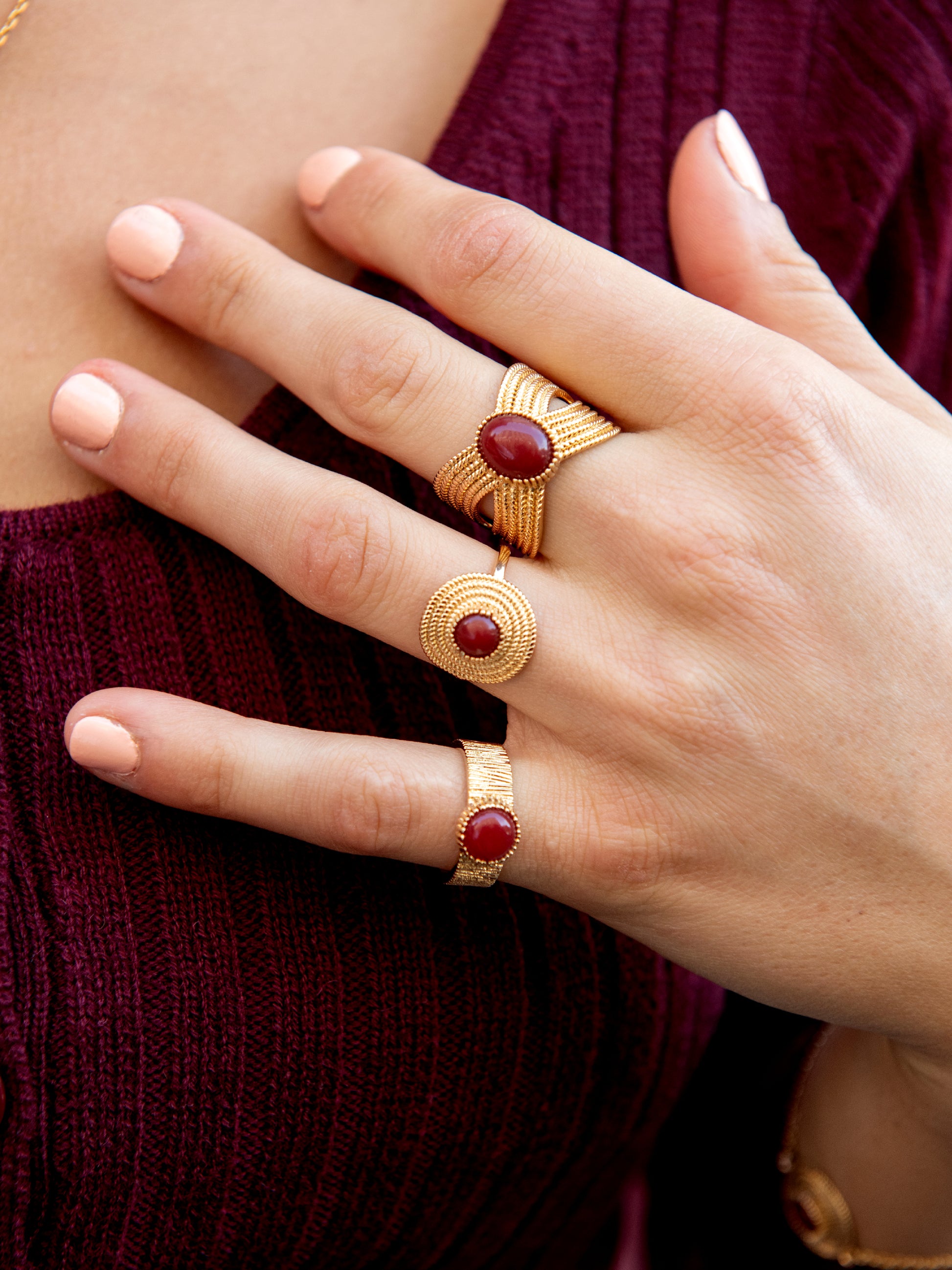 Bague ROUGE ROMAN Large PL-OR 750 3MIC