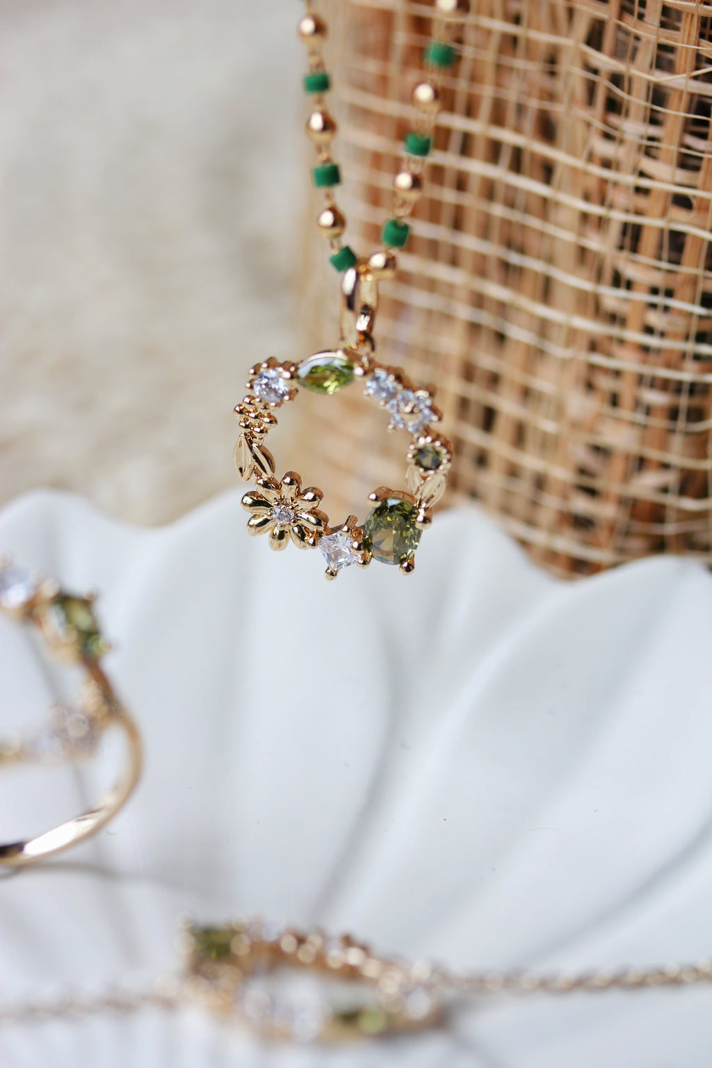 Pendentif  Jardin Fleuri Peridot PL-OR 750 3MIC