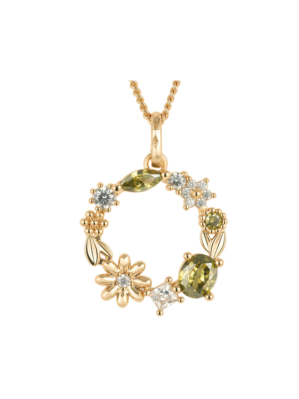 Pendentif  Jardin Fleuri Peridot PL-OR 750 3MIC