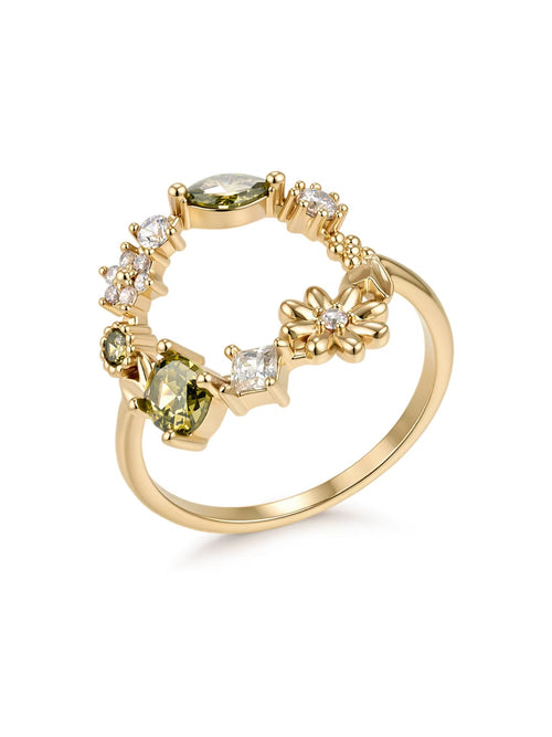 Bague  Jardin Fleuri Peridot PL-OR 750 3MIC