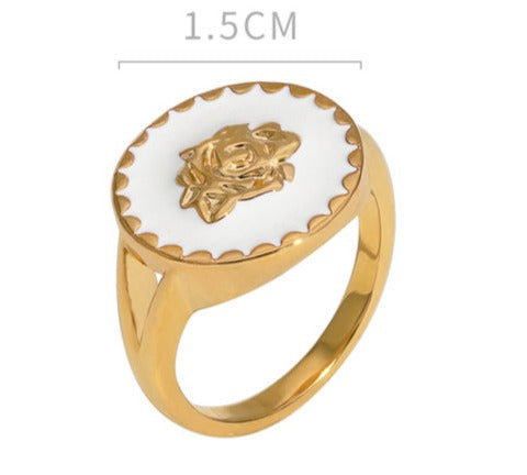 Bague Femme fantaisie qualité Atelier JFB Rose en émail