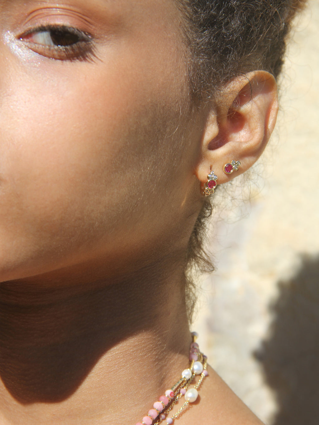 Boucles Rouge Petit Pois PL-OR 750 3MIC