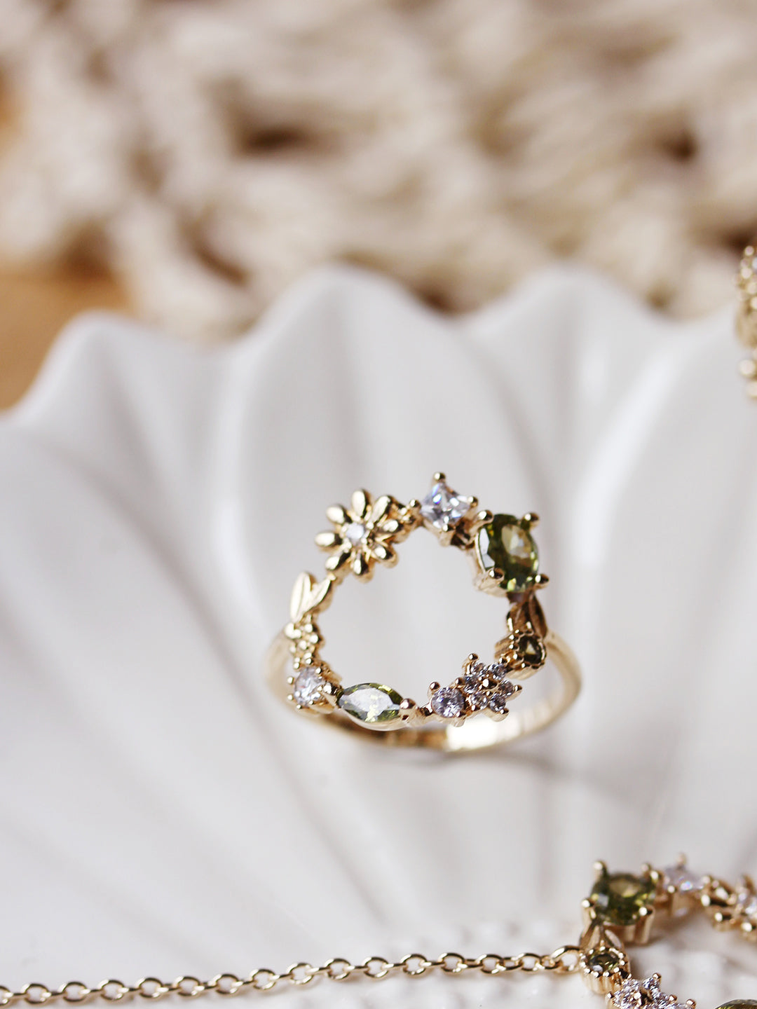 Bague  Jardin Fleuri Peridot PL-OR 750 3MIC
