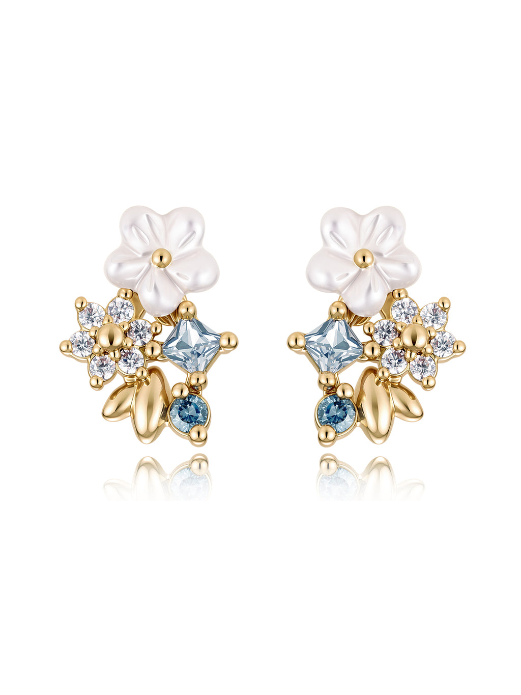 Boucles JARDIN D'OCEANE PL-OR 750 3MIC