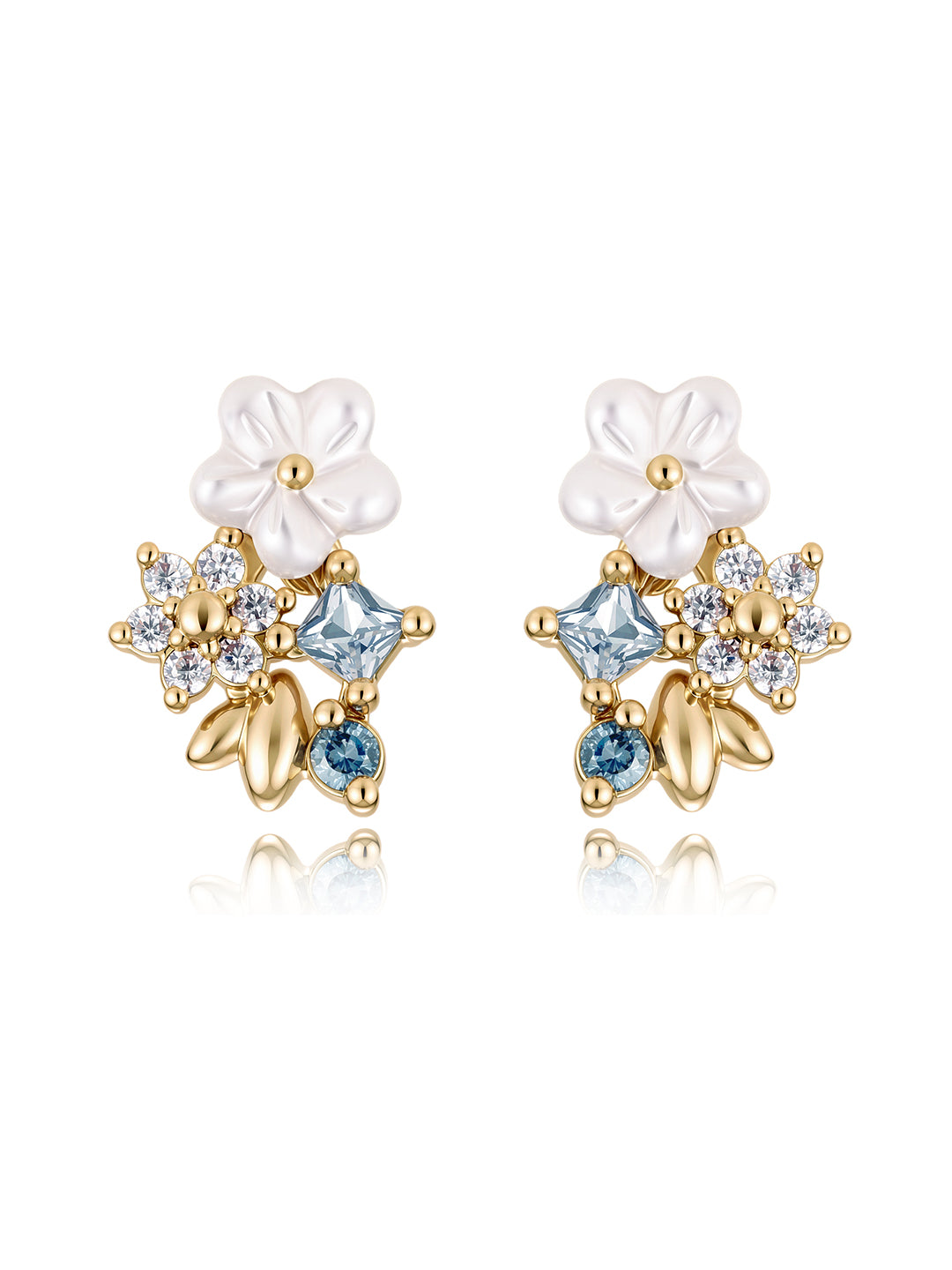 Boucles JARDIN D'OCEANE PL-OR 750 3MIC