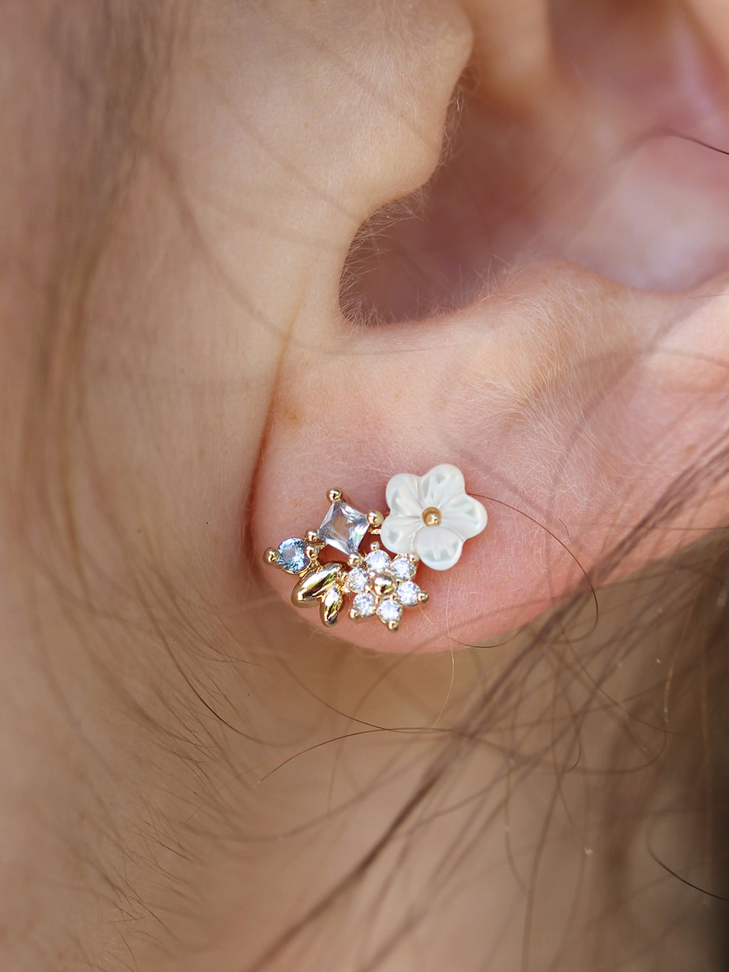 Boucles JARDIN D'OCEANE PL-OR 750 3MIC