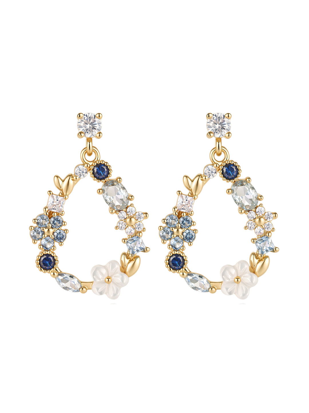 Boucles JARDIN D'OCEANE PL-OR 750 3MIC