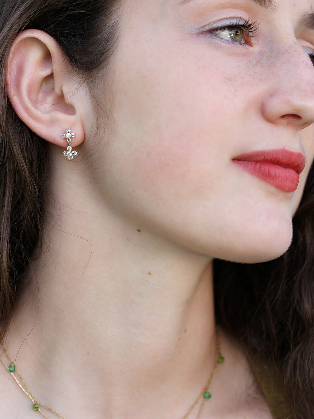 Boucles CRYSTAL CLOVER PL-OR 750 3MIC
