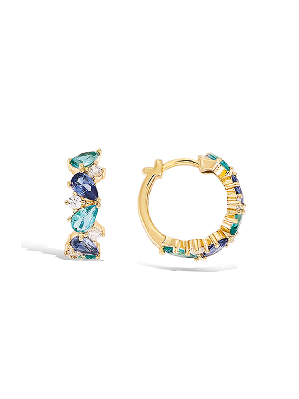 Boucles OMBRE & LUMINIERE BLEU PL-OR 750 3MIC