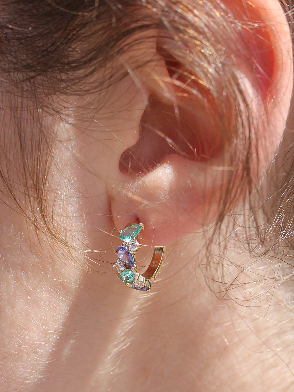 Boucles OMBRE & LUMINIERE BLEU PL-OR 750 3MIC