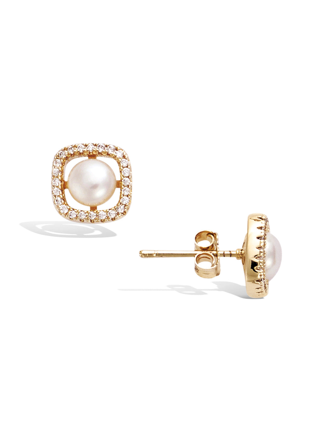 Boucles CARRE PERLE PL-OR 750 3MIC